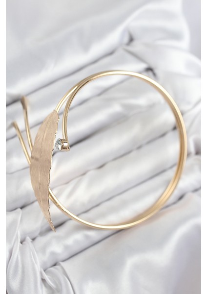 Pirinç Yaprak Model Gold Renk Kadın Pazu Bileklik fiyatları