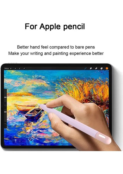 Apple Pencil 2. Nesil ile Uyumlu Kılıf Pencil 2 Nesil Silikon Koruma Kılıfı Yüksek Kalite'de Liquid
