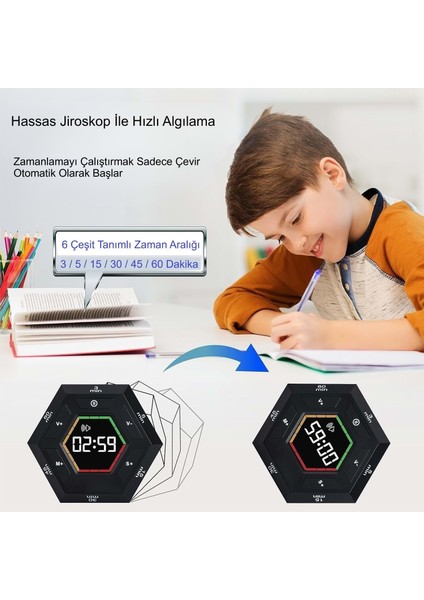 Altıgen Dijital Geri Sayım Zamanlayıcı LED Ekranlı Görsel Zaman Kontrol Mutfak Ders Mıknatıslı fiyatları