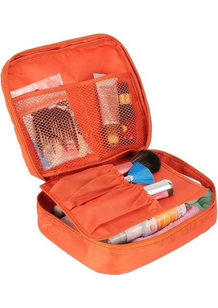Organizer Kozmetik Makyaj Çantası Su Geçirmez Özellikli Turuncu