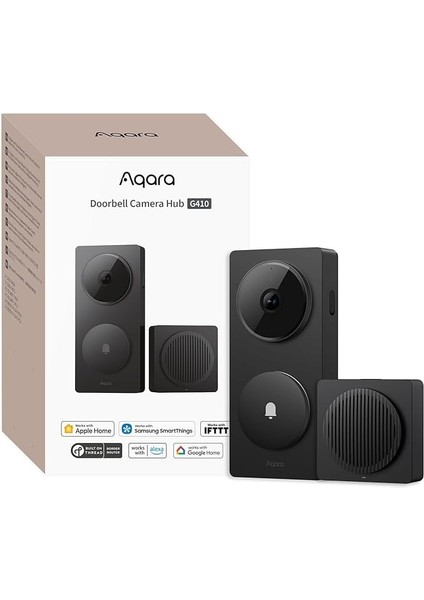 G410 Akıllı Görüntülü Kapı Zili | 2k Kamera, Homekit & Matter Uyumlu, Zigbee Hub, Wi-Fi, Gece Görüşü