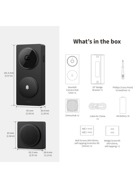 G410 Akıllı Görüntülü Kapı Zili | 2k Kamera, Homekit & Matter Uyumlu, Zigbee Hub, Wi-Fi, Gece Görüşü fiyatları