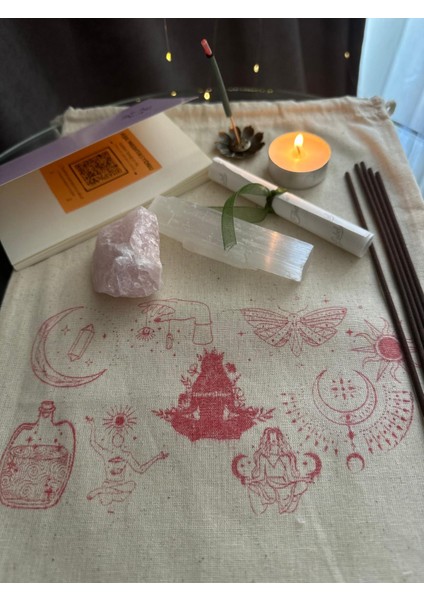 Aşk Frekansı Ritüel Seti | Pembe Kuvars & Selenit, Lotus Tütsü, Mum, Meditasyon Koleksiyon Çantası fiyatları