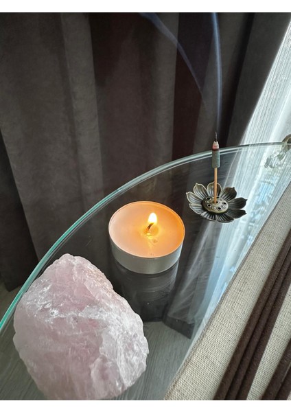 Aşk Frekansı Ritüel Seti | Pembe Kuvars & Selenit, Lotus Tütsü, Mum, Meditasyon Koleksiyon Çantası modelleri