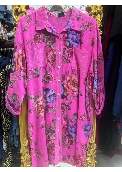 Kadın Pul Payet Detaylı Italyan Keten Tunik modelleri