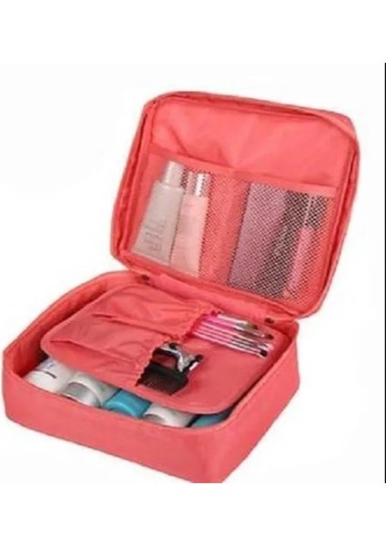 Organizer Kozmetik Makyaj Çantası Su Geçirmez Özellikli Somon
