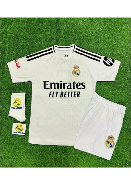 Real Madrid Cristiano Ronaldo 2018 Sezon Beyaz Şampiyonlar Ligi Çocuk Forması 4 Parça