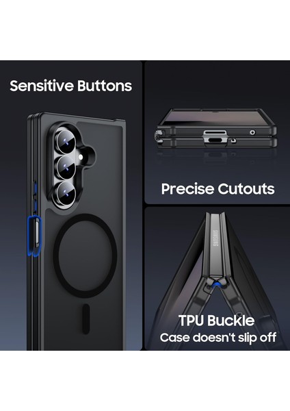 Samsung Galaxy Z Fold 7 Kılıf Kamera Çıkıntılı Mat Magsafe Wireless Şarj Destekli Renkli Yumuşak Kenarlı Hassas Butonlu Kapak