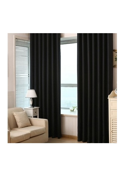 Siyah Blackout Ikili Karartma Perde Pilesiz Düz Dikim – Işık Geçirmez, Tam Karanlık Etkisi, Modern ve Şık Tasarım+Bağlama Kuşağı +Yıkama Torbası Hediyelil