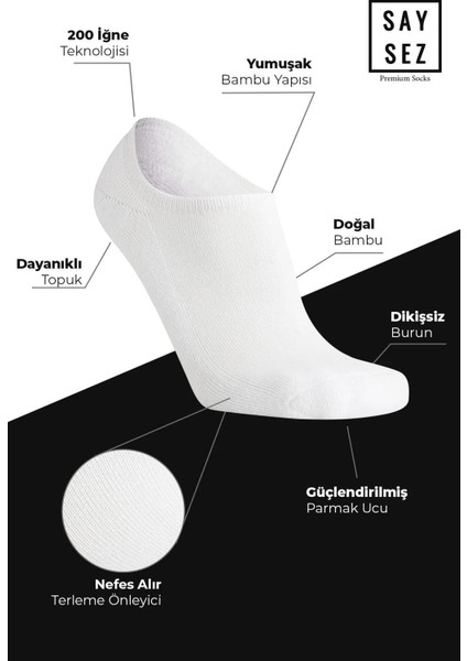 Bambu Erkek Sneaker Siyah-Beyaz-Laci-Füme Çorap Dikişsiz Görünmez Bilekte Spor Çorap Premium 4'lü fiyatları