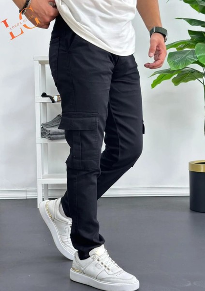 Erkek Kot Panyalon Kargo Cepli Yuksek Bel Dume Fermuar Esnek Likralı Comando