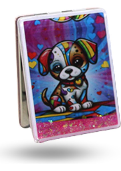 Büro Ev Ofis Kişisel Hediyesi Için Hareketli Sulu Köpek Figürlü El Aynası