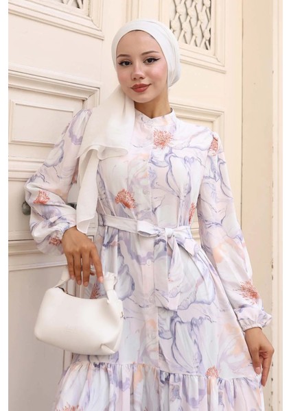 Desenli Tesettür Elbise fiyatları