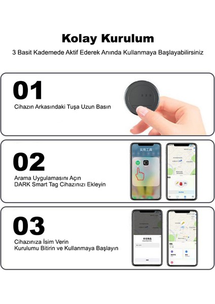 Takip Cihazı Ios Apple Uyumlu Mfı Sertifikalı N Tag Airtag Apple Bul ile Çalışır fiyatları