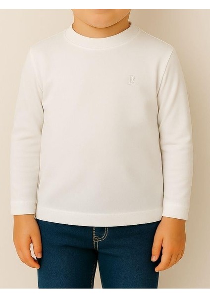 Çocuk Pamuklu Basic Yarım Dik Yaka Uzun Kollu T-Shirt indirimleri