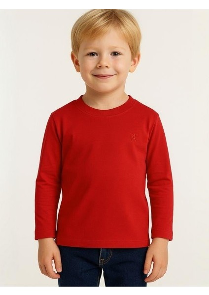 Çocuk Pamuklu Basic Yarım Dik Yaka Uzun Kollu T-Shirt fiyatları