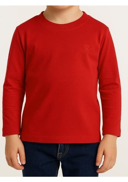 Çocuk Pamuklu Basic Yarım Dik Yaka Uzun Kollu T-Shirt indirimleri