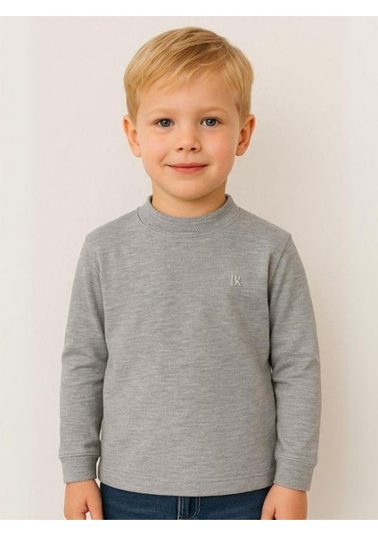 Çocuk Pamuklu Basic Yarım Dik Yaka Uzun Kollu T-Shirt fiyatları