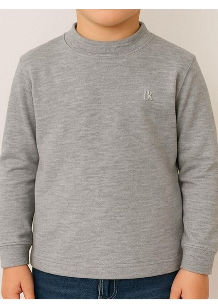 Çocuk Pamuklu Basic Yarım Dik Yaka Uzun Kollu T-Shirt indirimleri