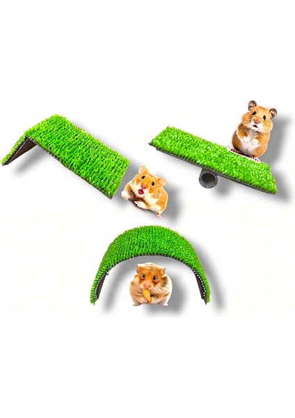 Hamster Oyun Eğlence Hareket Parkuru 3 Lü Set 12X6 cm