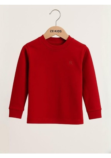 Çocuk Pamuklu Basic Yarım Dik Yaka Uzun Kollu T-Shirt fırsatları