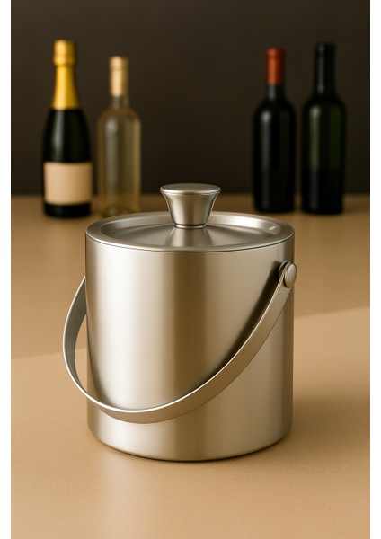 Buz Kovası Çift Cidarlı Yalıtımlı Endüstriyel Inox Şampanya Şarap Bira Soğutucu Medıum 722052