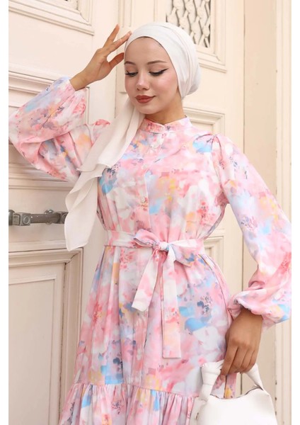 Desenli Tesettür Elbise fiyatları