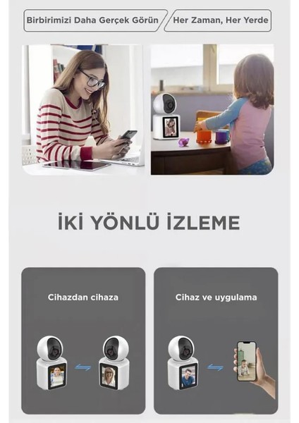 Monitörlü Smart Ip Full Hd 360° Akıllı Güvenlik Kamerası fırsatları