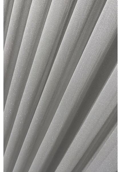 Velara Pırıltılı Tül Perde – Modern Salon, Gri, Ultra Dökümlü 1x3 Sık Pile