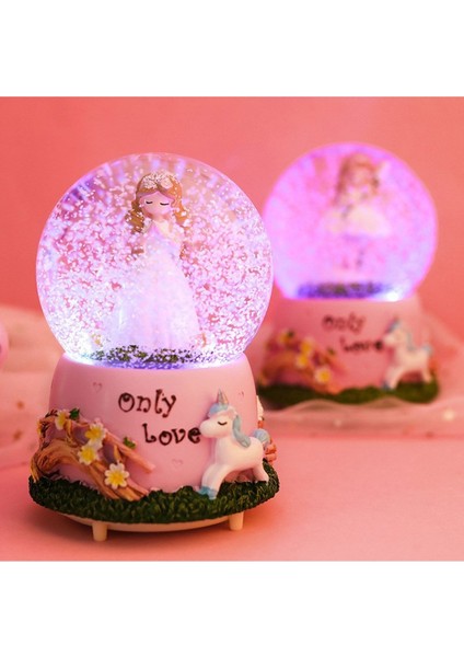 Peri Kız Orta Boy Işıklı Müzikli Kar Küresi ve Lotus Kolye modelleri
