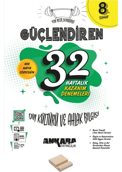 Lgs 8. Sınıf Güçlendiren 32 Haftalık Din Kültürü Kazanım Denemeleri ve Telefon Standı