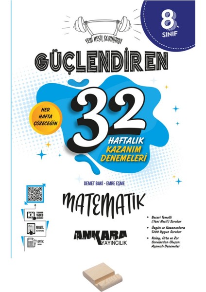 Lgs 8. Sınıf Güçlendiren 32 Haftalık Matematik Kazanım Denemeleri ve Telefon Standı