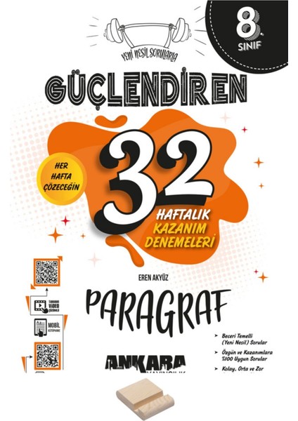 Lgs 8. Sınıf Güçlendiren 32 Haftalık Paragraf Kazanım Denemeleri ve Telefon Standı