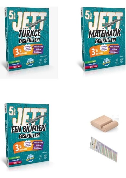 5. Sınıf Jet Matematik + Türkçe + Fen Bilimleri Fasikülleri 2025-2026 + Telefon Tutucu+Çözüm Ayracı