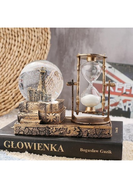 Eyfel Işıklı Sulu Kar Küreli Kum Saati Hediyelik Kum Saati-Karışık fırsatları