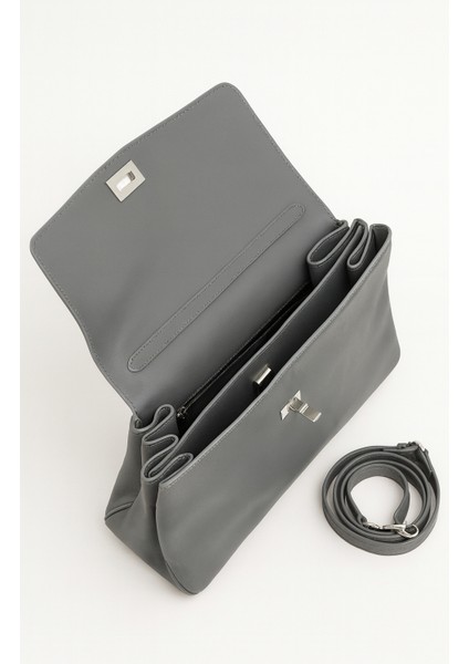 %100 Hakiki Deri Kadın Omuz ve El Çantası – Gri modelleri