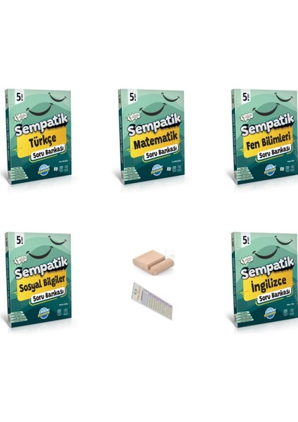 5. Sınıf Sempatik 5li Soru Bankası Set 2025-2026 + Telefon Tutucu + Çözüm Ayracı