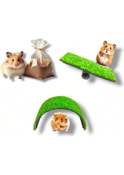 Hamster 2 Li Hareket Parkuru 12X6 cm 1 kg Hamster Banyo Oyun Kumu