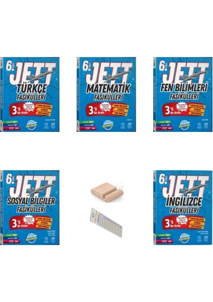 6. Sınıf Jet Fasikülleri 5li Seti Tüm Dersler (Türkçe Mat Fen Sos Ing) + Telefon Tutucu+Çözüm Ayracı