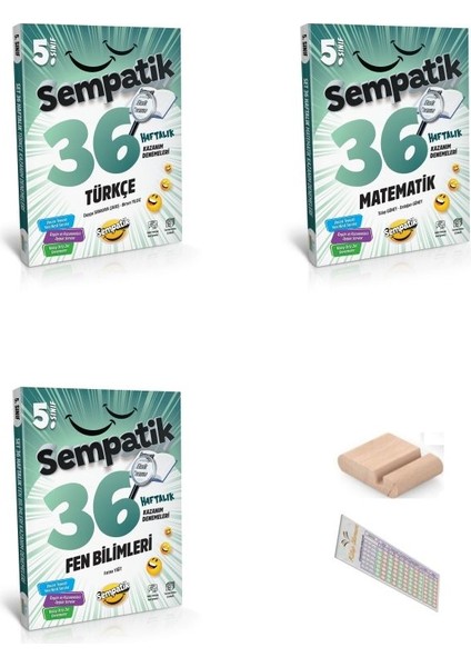 5. Sınıf Sempatik Denemeleri 36 Hafta Matematik + Türkçe + Fen 2025-2026 + Telefon Tutucu+Çözüm Ayracı