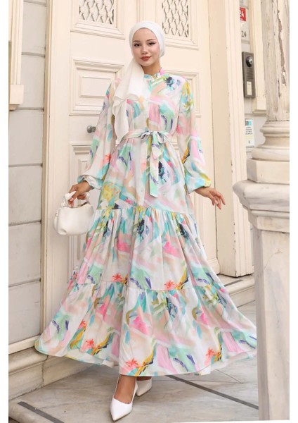 Desenli Tesettür Elbise fırsatları