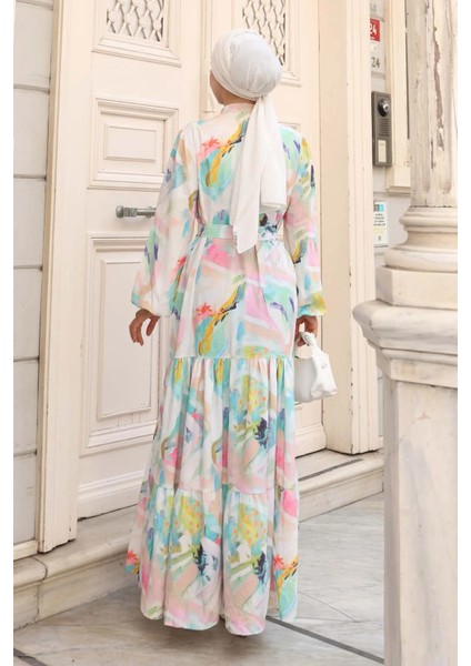 Desenli Tesettür Elbise indirimleri