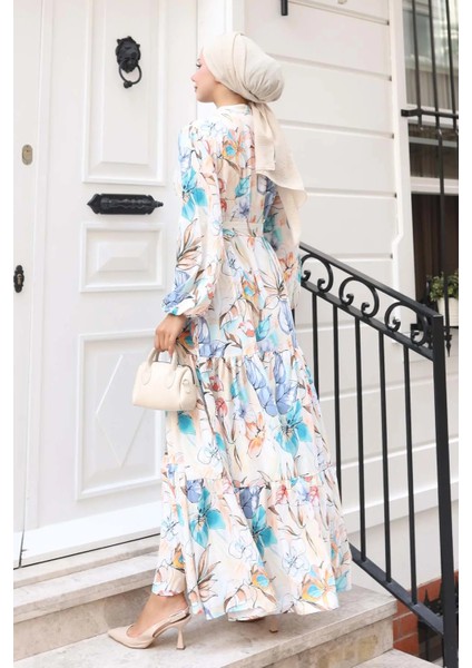 Desenli Tesettür Elbise indirimleri