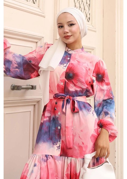 Desenli Tesettür Elbise fiyatları