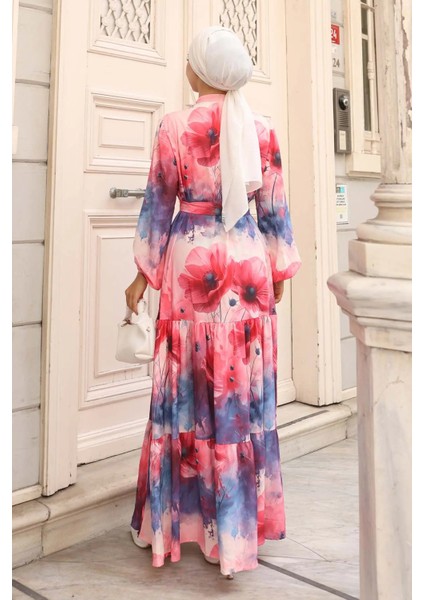 Desenli Tesettür Elbise indirimleri