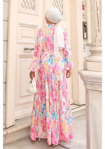 Desenli Tesettür Elbise indirimleri