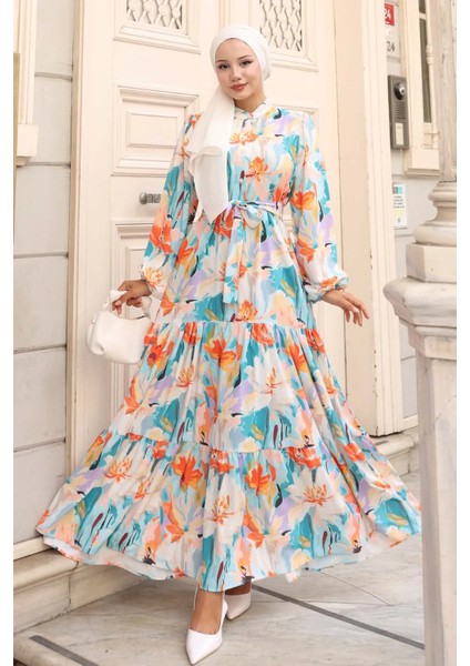 Desenli Tesettür Elbise fırsatları