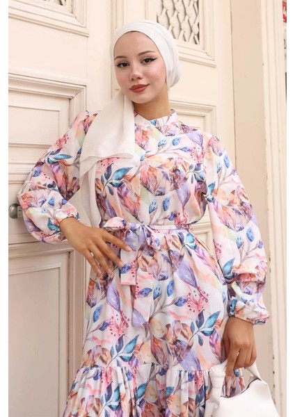 Desenli Tesettür Elbise fiyatları