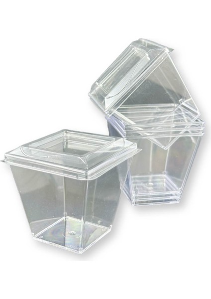 Kübik Prizma Magnolya Tatlı Kasesi Kapaklı 200CC fiyatları