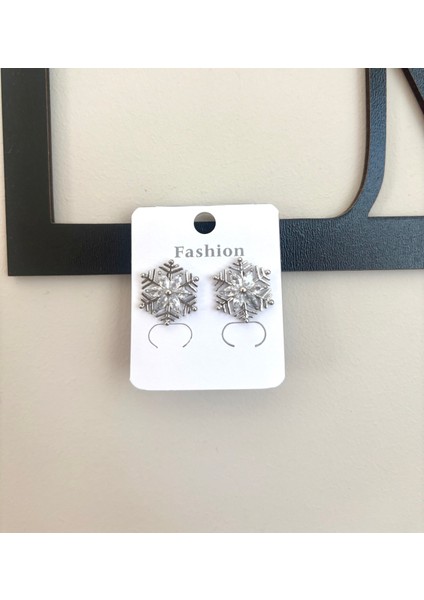 Gümüş Renk Kar Tanesi Çelik Küpe fiyatları